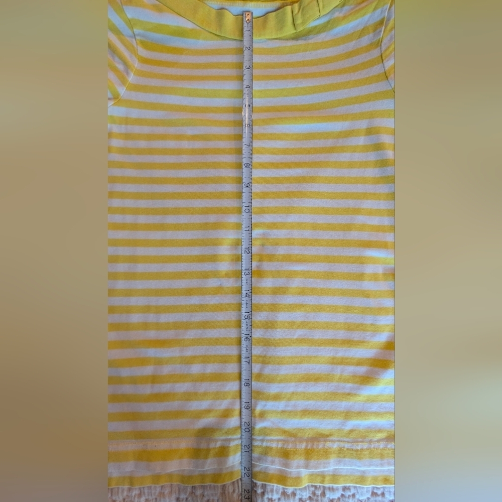 Kate Spade Women's Devon 3/4 Sleeve bow tie Striped Top Yellow White cotton Sz S - Picture 8 of 9
